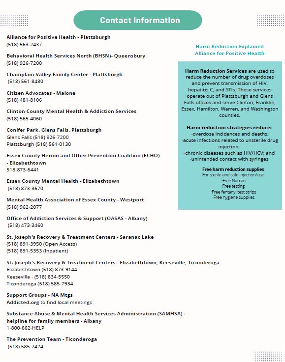 Substance Use Disorder Contact Info